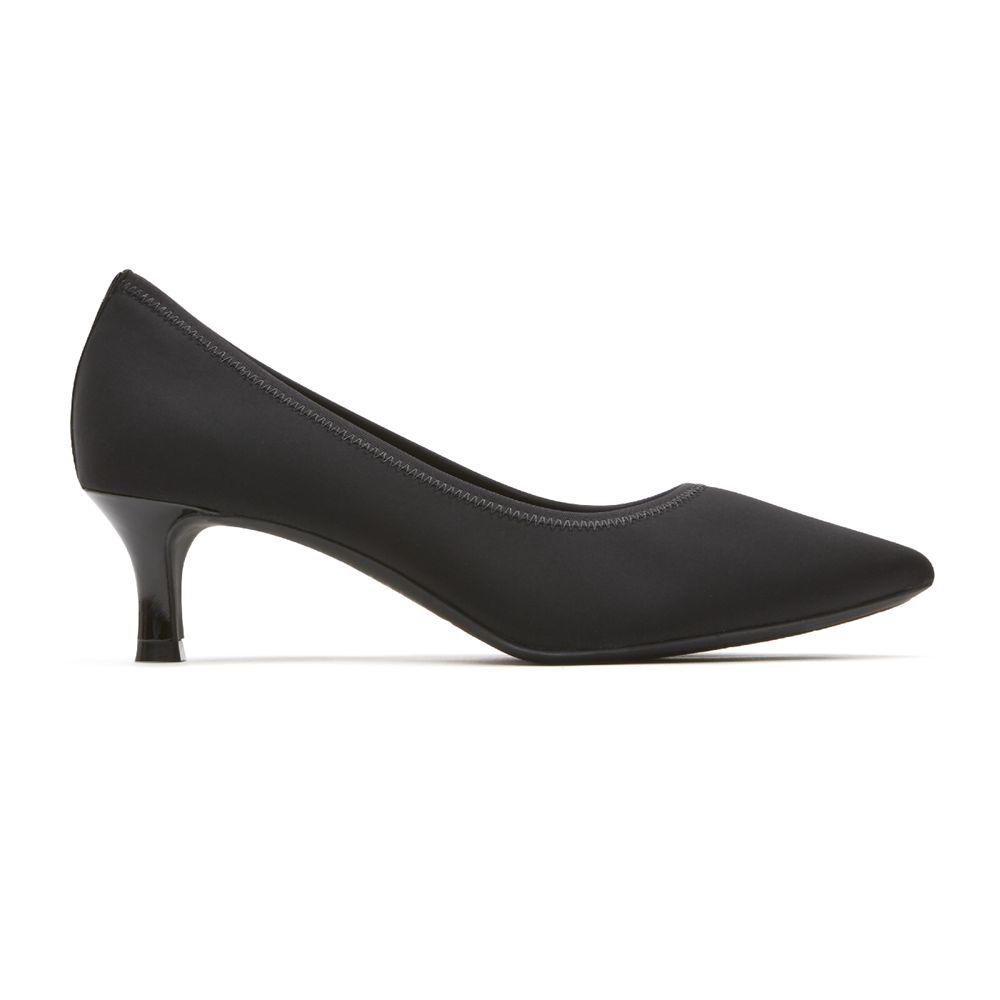 Rockport Total Motion Jessa Gore Heel - Womens Pumps - Black - NZ (DZB-356021)